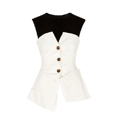 Shop A.w.a.k.e. Monochrome Panelled Top In White And Black
