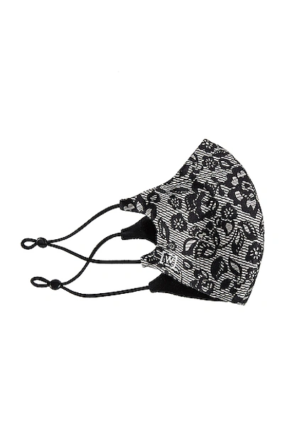 Shop Wolford Lace Silk Mask In Black & White
