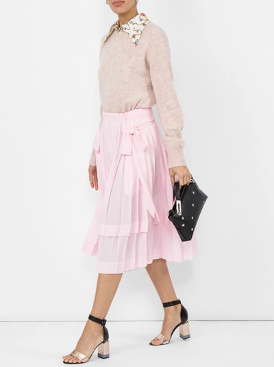Shop Simonerocha Pleated Skirt With Bows