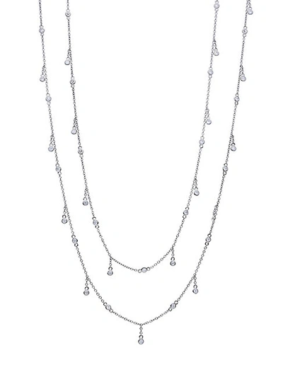 Shop Nephora By The Yard 14k White Gold & Diamond Dangle Necklace