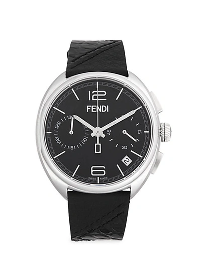 Shop Fendi Alligator Leather Strap Stainless Steel Watch