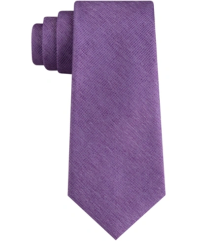 Shop Calvin Klein Men's Solid Unsolid Skinny Tie In Purple