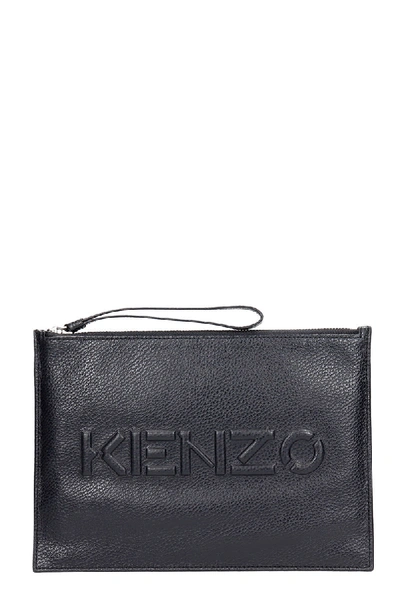 Shop Kenzo Clutch In Black Leather