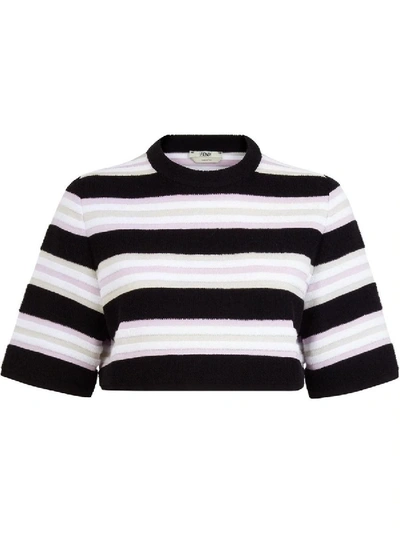 Shop Fendi Striped Pullover Towel Stitch Top In Multicolor