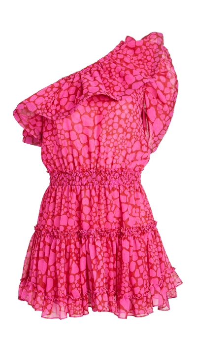 Shop Misa Josephine Dress In Pink Giraffe