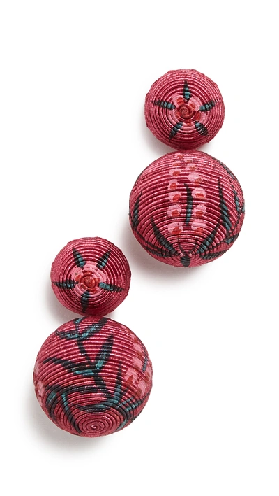Shop Rebecca De Ravenel Chinoiserie Bonbons Earrings In Peony