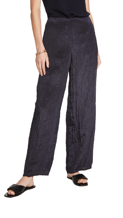 Shop Vince Textured Wide Leg Pull On Pants In Light Marine