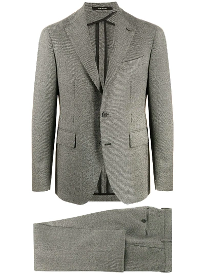 Shop Tagliatore Fitted Single-breasted Blazer In Grey