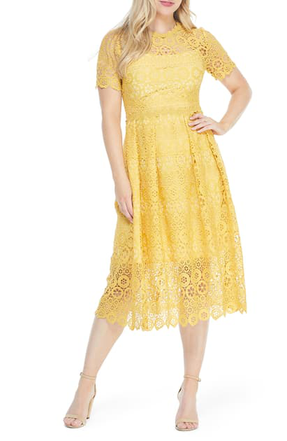 crochet lace midi dress