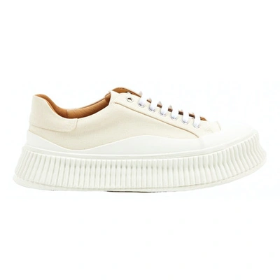 Pre-owned Jil Sander Beige Cloth Trainers