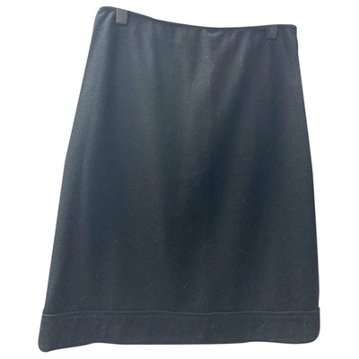 Pre-owned Miu Miu Wool Mid-length Skirt In Black