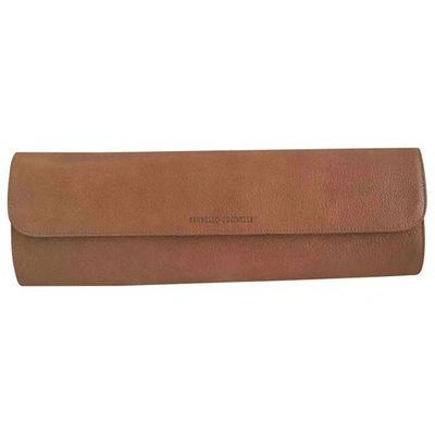 Pre-owned Brunello Cucinelli Beige Leather Clutch Bag