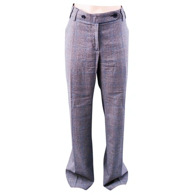 Pre-owned Max Mara Grey Linen Trousers