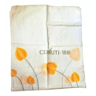 Pre-owned Cerruti 1881 White Cotton Scarf