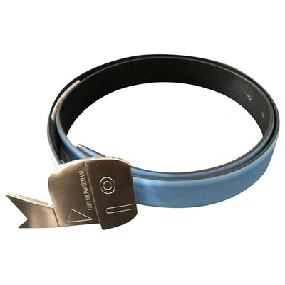 Pre-owned Emporio Armani Blue Leather Belt