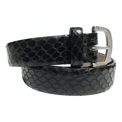 Pre-owned Emporio Armani Black Exotic Leathers Belt