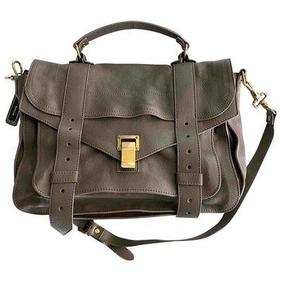 Pre-owned Proenza Schouler Ps1 Grey Leather Handbag