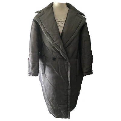 Pre-owned Max Mara Grey Silk Coat