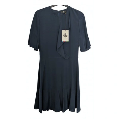 Pre-owned Paul Smith Silk Mid-length Dress In Navy