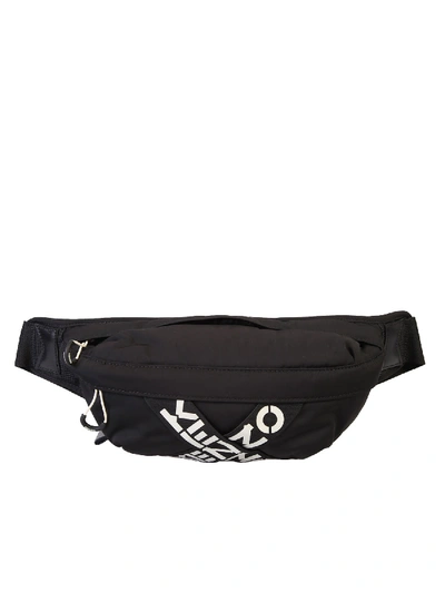 Shop Kenzo Branded Belt Bag In Black