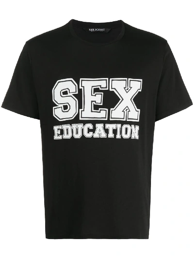 Shop Neil Barrett Sex Education T-shirt In Black