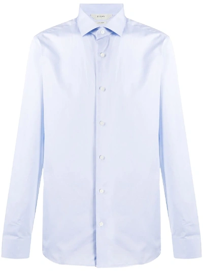 Shop Z Zegna Plain Long-sleeved Shirt In Blue