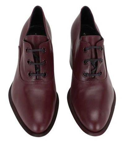 Shop Celine Laced Shoes In Maroon