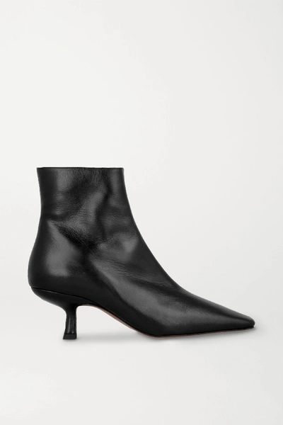 Shop By Far Lange Leather Ankle Boots In Black