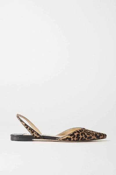 Leopard print cheap flat slingbacks