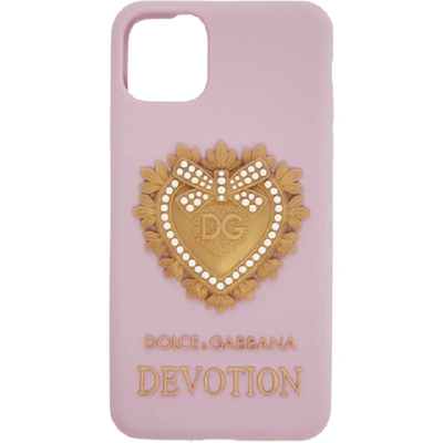 Shop Dolce & Gabbana Dolce And Gabbana Pink Devotion Iphone 11 Pro Max Case In 80400 Pink