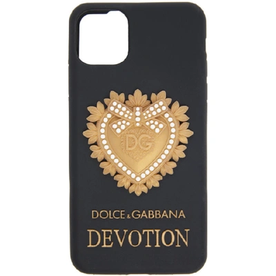 Shop Dolce & Gabbana Dolce And Gabbana Black Devotion Iphone 11 Pro Max Case In 80999 Black