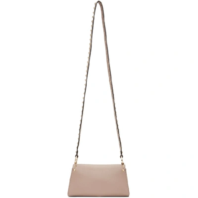 Shop Valentino Pink  Garavani Small Rockstud Shoulder Bag In P45 Powder