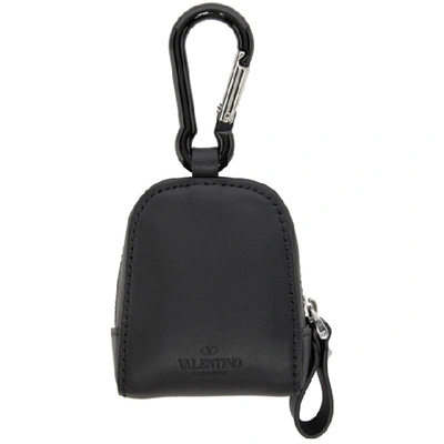 Shop Valentino Black  Garavani Vltn Bag Charm Keychain In 0no Nero/bi
