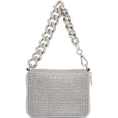 Shop Kara Silver Large Crystal Bike Wristlet Clutch