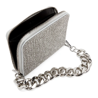 Shop Kara Silver Large Crystal Bike Wristlet Clutch