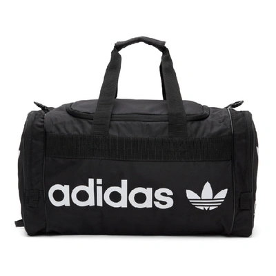 Shop Adidas Originals Black And White Santiago 2 Duffle Bag In Black/white