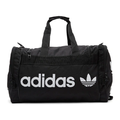 Shop Adidas Originals Black And White Santiago 2 Duffle Bag In Black/white