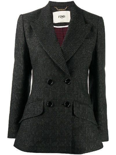 Shop Fendi Wool Jacket In Grey