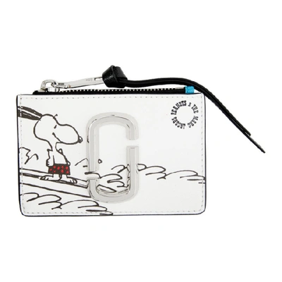 Shop Marc Jacobs White Peanuts Edition Snoopy Top Zip Wallet In 101 White M