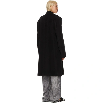 Shop Balenciaga Black Alpaca And Wool Side Coat In 1000 Black