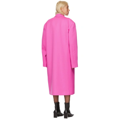 Shop Balenciaga Pink Wool Boxy Coat In 5710 Pink