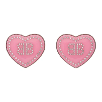 Shop Balenciaga Pink Crush Earrings In 1271 Pink