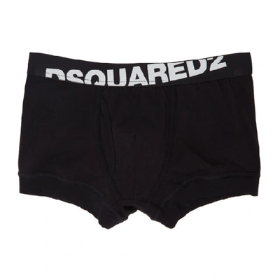 Shop Dsquared2 Two-pack Black Logo Boxer Briefs In 200 Black