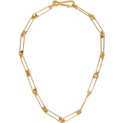 Shop Balenciaga Gold Punk Necklace In 0705 Gold