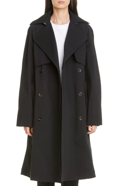 Shop Rosetta Getty Detachable Sleeve Trench Coat In Black