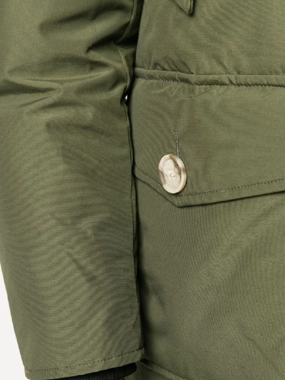 Woolrich Padded Button Jacket In Green