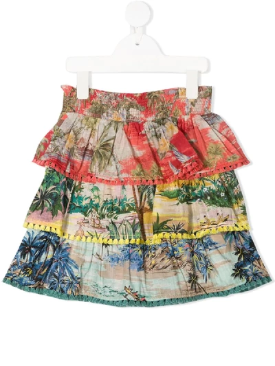 Shop Zimmermann Juliette Tropical-print Skirt In Yellow