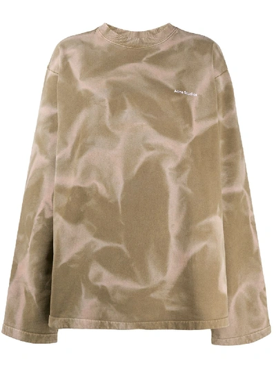 Shop Acne Studios Tie-dye Crew Neck Sweatshirt In Green