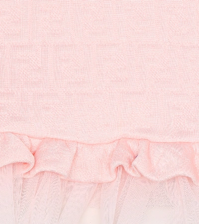 Shop Fendi Baby Ff Embossed Dress In Pink