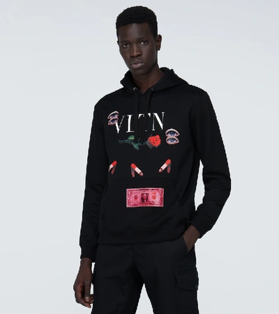 Shop Valentino Villalba Hooded Sweatshirt In Black